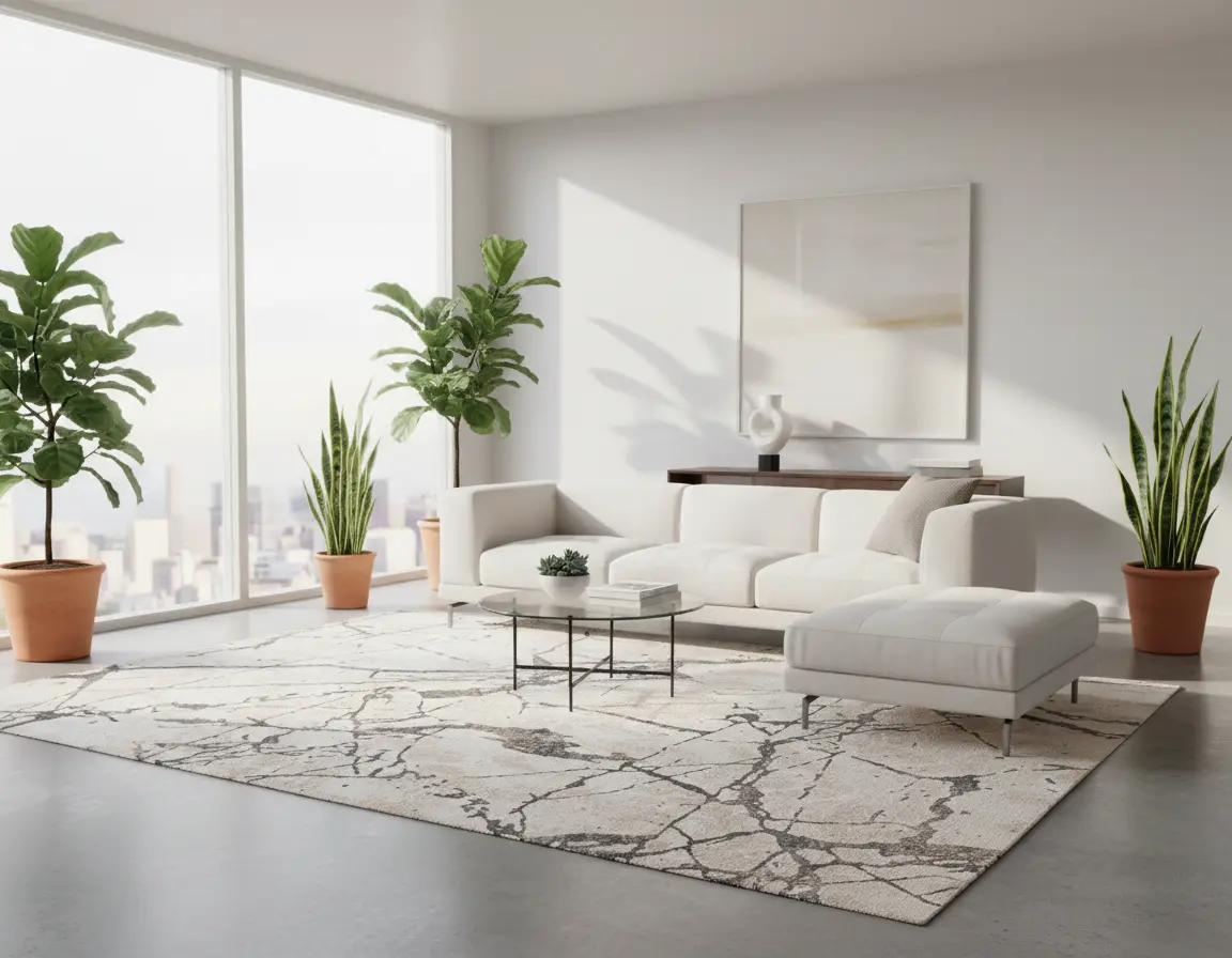 Tapete Moderno Neutro con Diseño Abstracto en Gris Oscuro Render