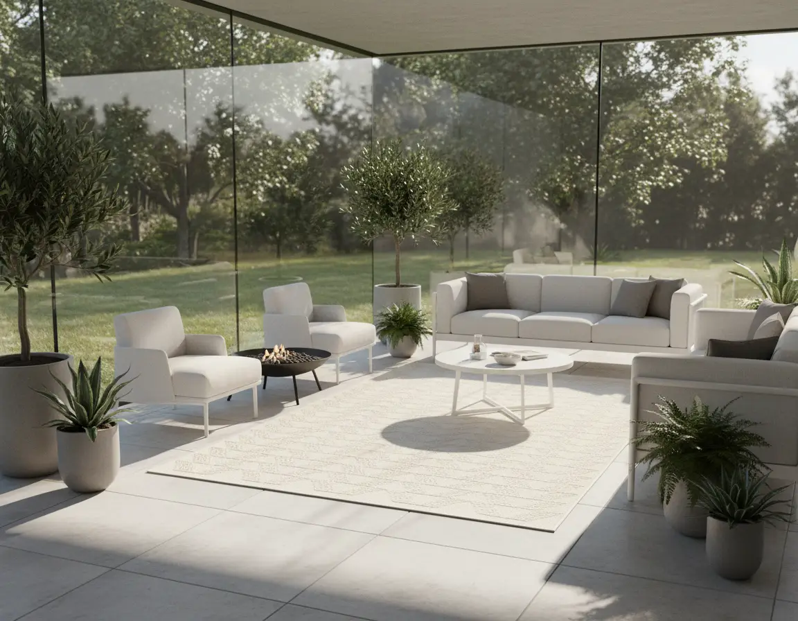 Tapete Moderno Neutro con Diseño Geométrico Minimalista Colección FORZA Render