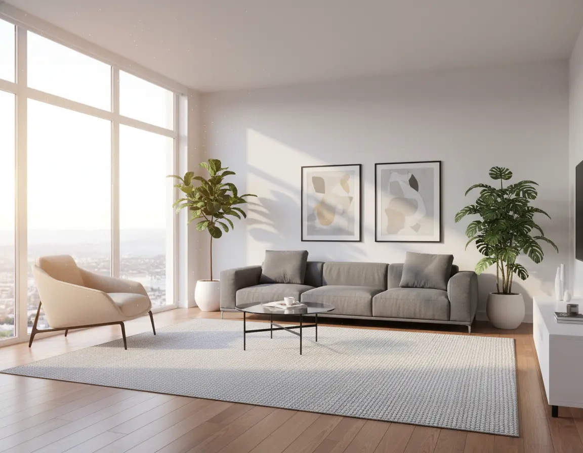 Tapete Moderno Gris con Textura Sutil para Ambientes Luminosos Render