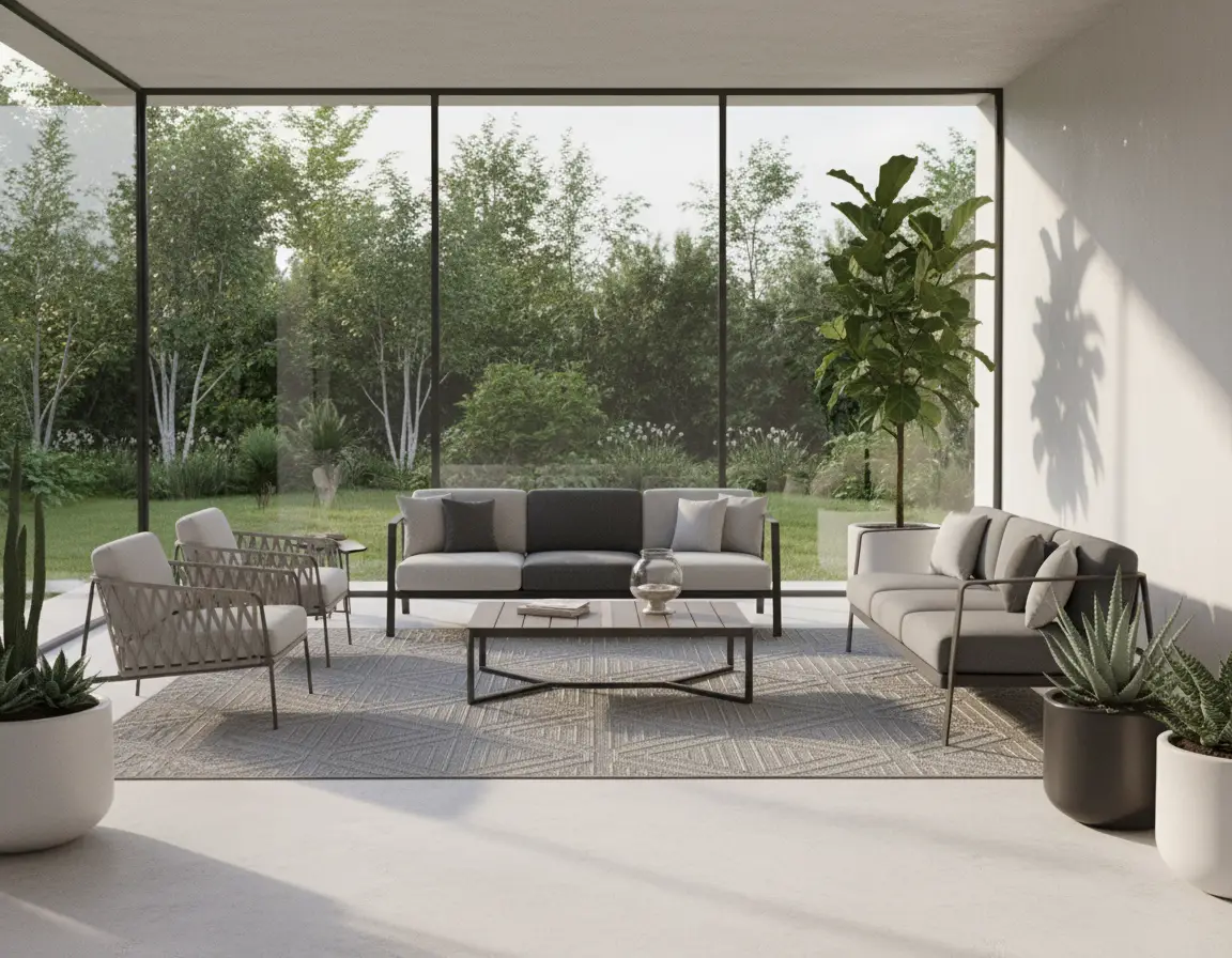 Tapete Moderno Gris con Diseño de Triángulos Geométricos Render