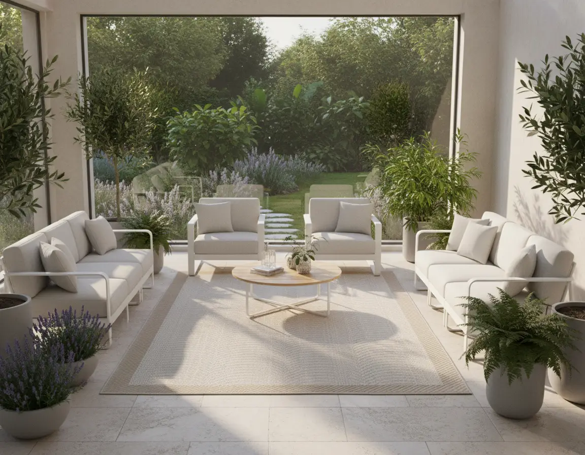 Tapete Moderno Neutro con Diseño Chevron Texturizado Render