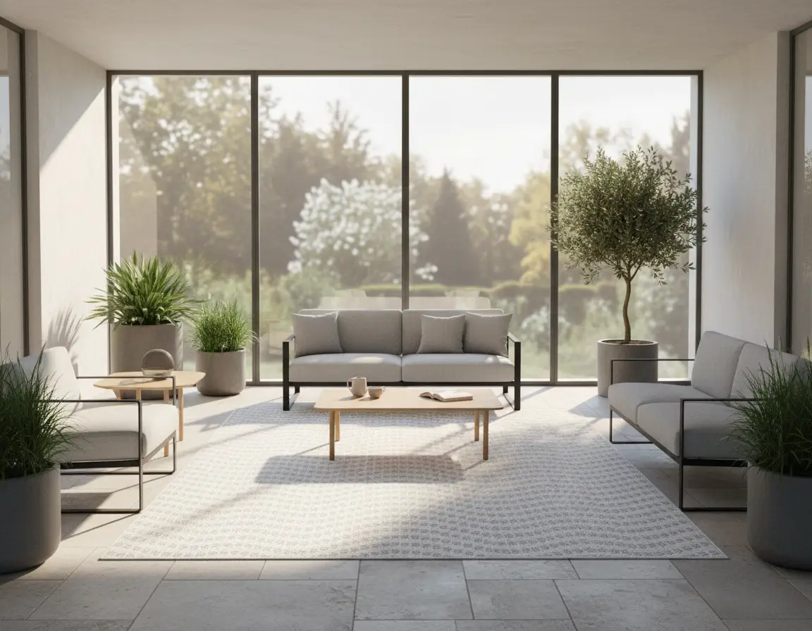 Tapete Moderno Neutro con Diseño Ondulado en Gris Oscuro Render