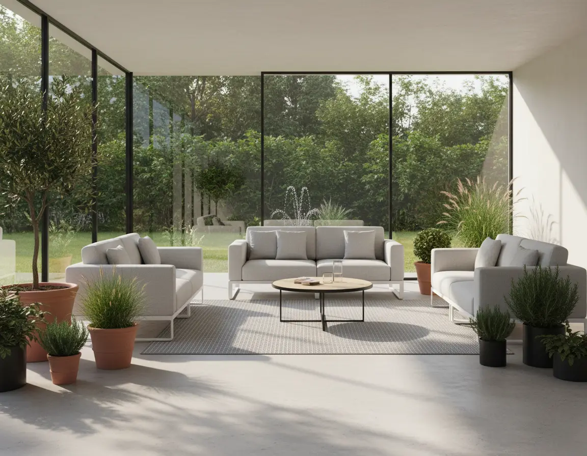 Tapete Moderno Gris con Textura Tejida Render