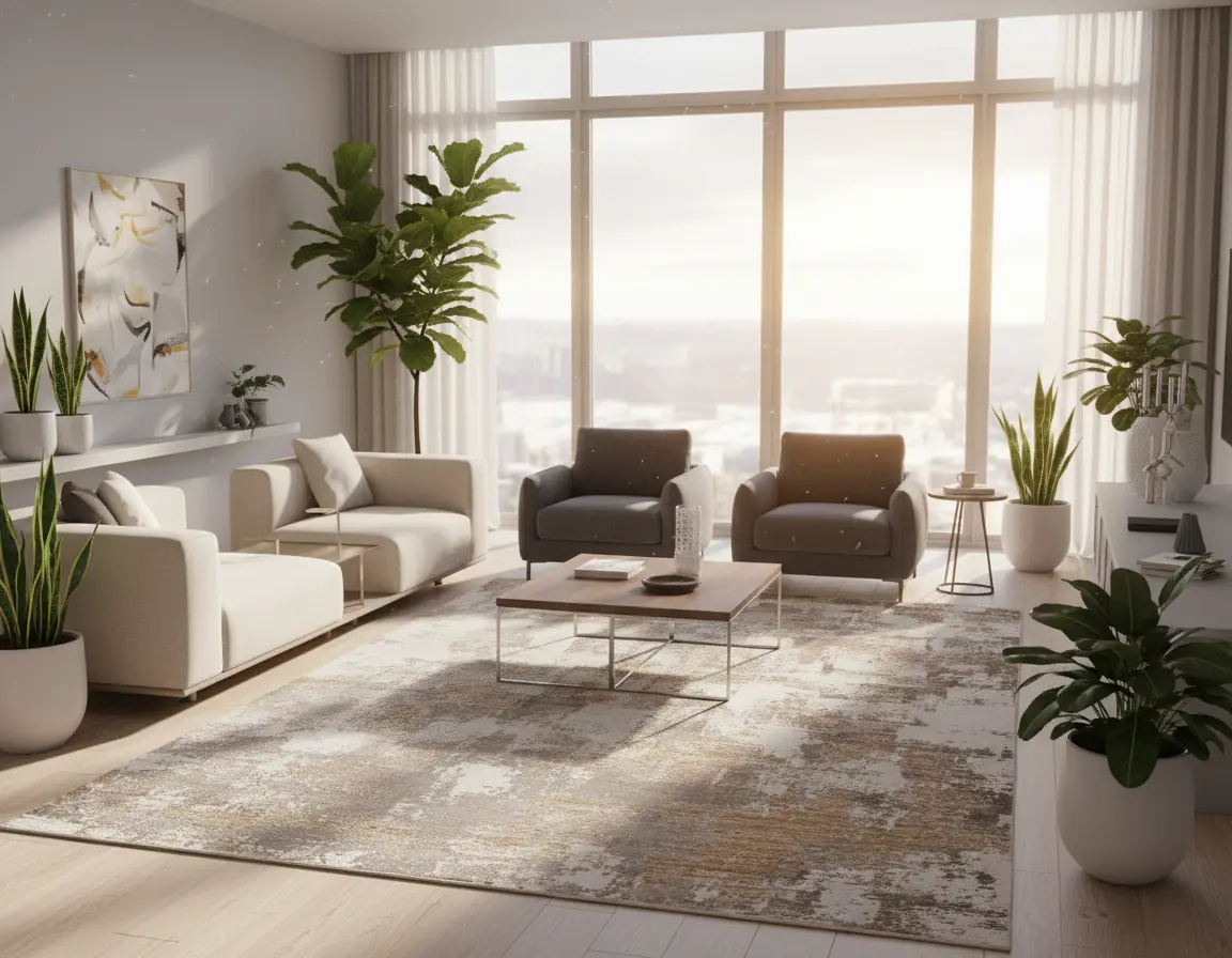 Tapete Moderno Neutro con Diseño Abstracto en Gris Render