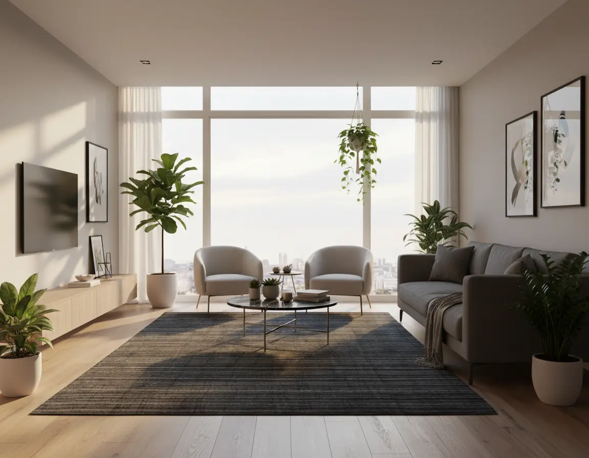 Tapete Moderno Gris Oscuro con Diseño a Rayas Render