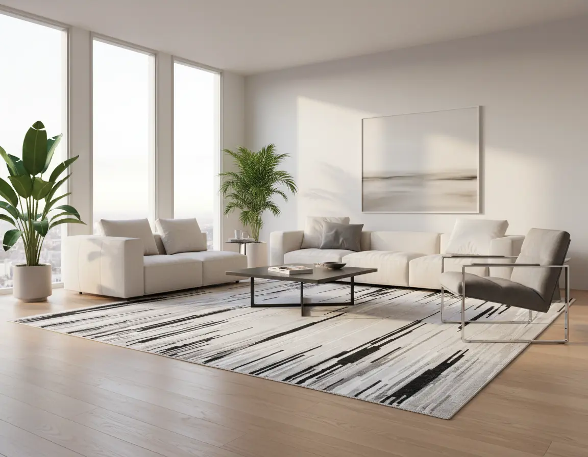 Tapete Moderno Gris con Diseño Abstracto en Gris Oscuro Render